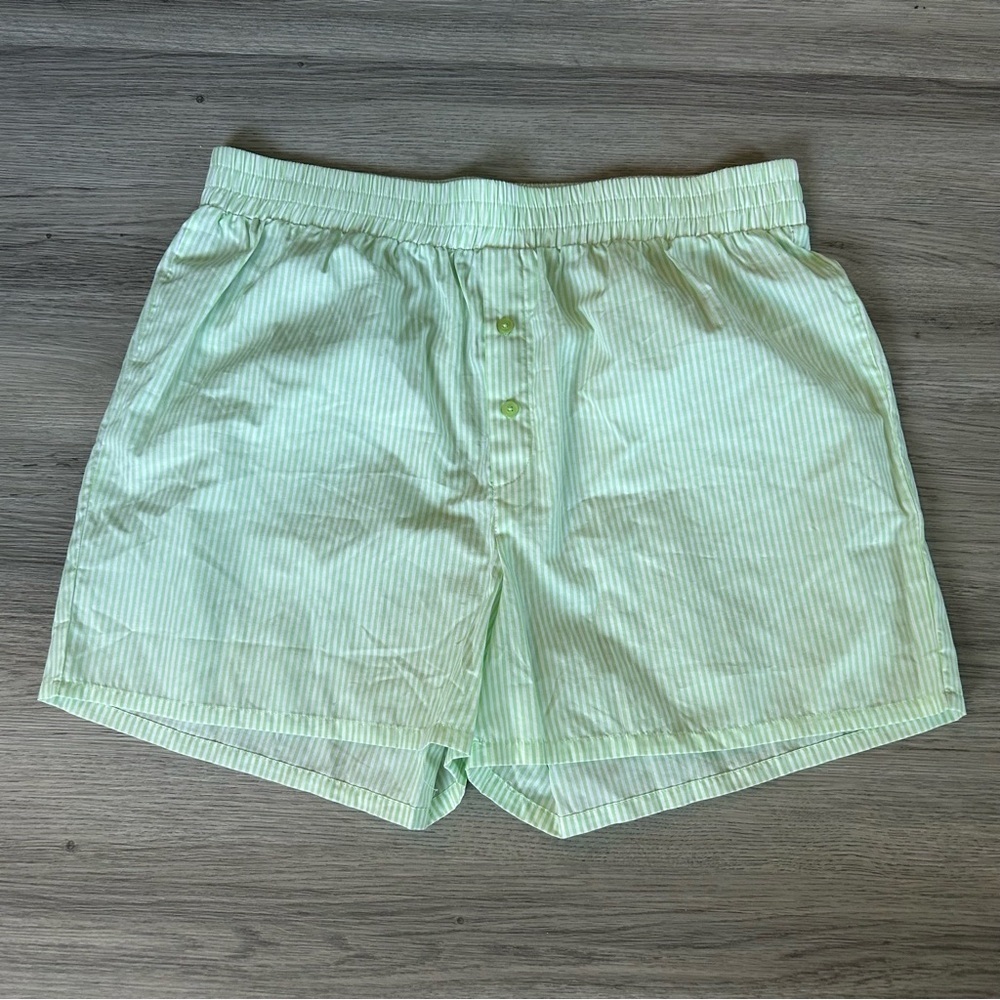 BP. Mint Green Striped Women's Shorts Cinch waistband Sz. XL